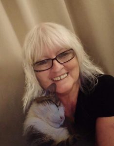 Pat Sutton with Bernie my gorgeous cat.